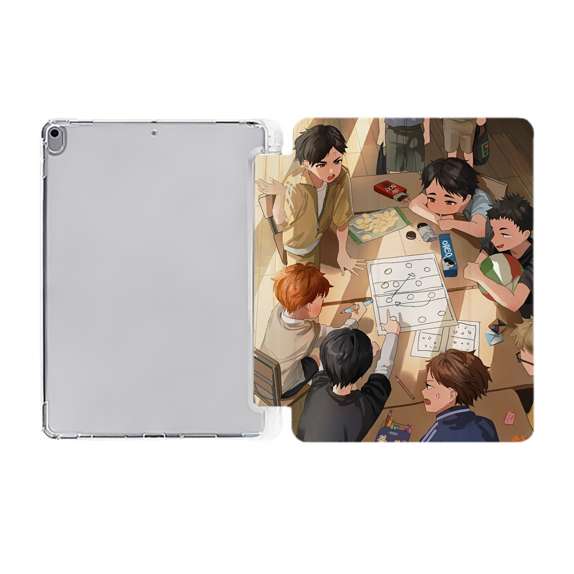 （画像用） ハイキュー!! Haikyu!! IPad ケース ペン収納付き 三つ折りスタンド PUレザー×シリコン 対応機種9.5/10.5/10.9インチ